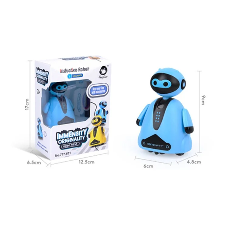 Light Sensing Line Following Robot Toy Kids Educational Drawing Toy Inductive Pen Robot - Blue
