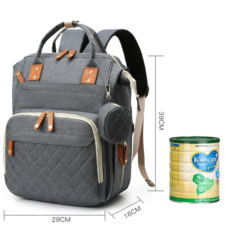 ZS9010 Large Diaper Backpack Baby Diaper Bag Mommy Daddy Travel Backpack with Thermal Insulated Bottle Pockets and Stroller Straps - Green