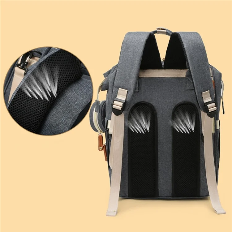 ZS9010 Large Diaper Backpack Baby Diaper Bag Mommy Daddy Travel Backpack with Thermal Insulated Bottle Pockets and Stroller Straps - Green