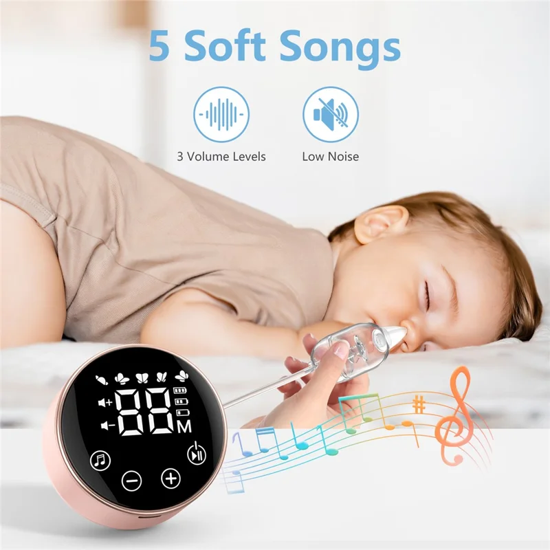 QY-201 Baby Nasal Aspirator Electric Nose Suction Device with Lullaby Function 9 Levels Adjustment