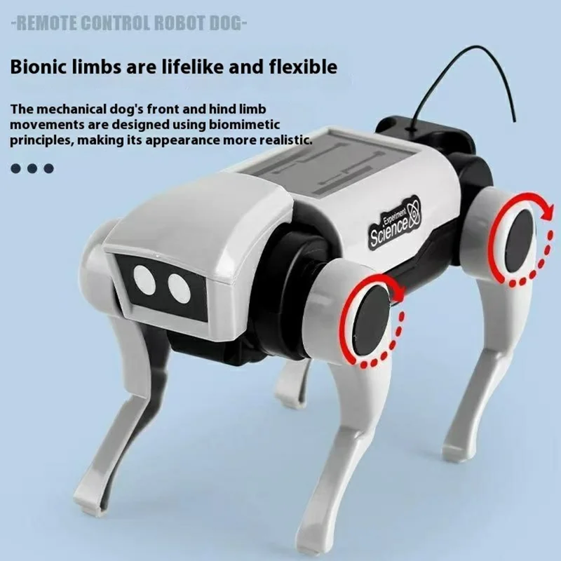 DIY Mechanical Robot Dog and Cat Kit Remote Control Walking Toy STEM Educational Assembly Set with Remote