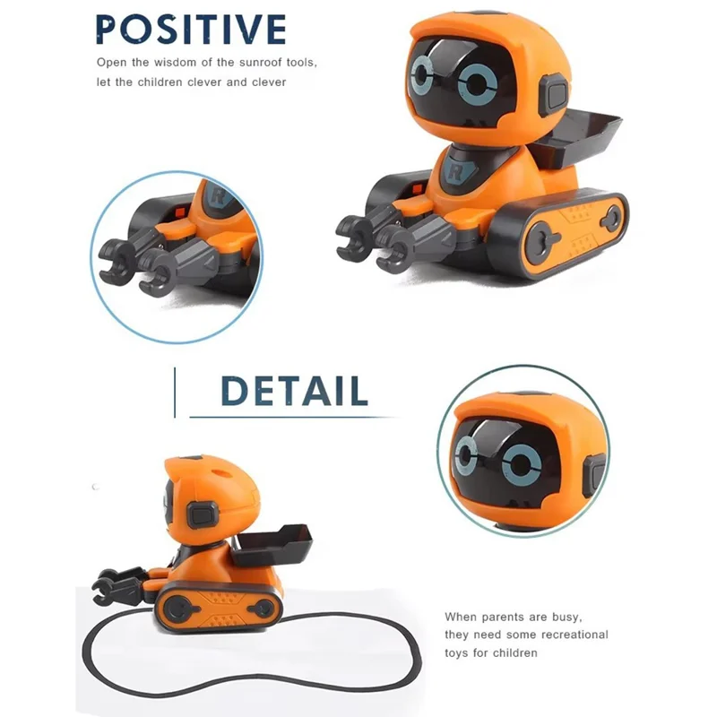 JLY TOYS For Children Collision Resistant Line Following Smart Robot Toy with Sound Effects - Orange