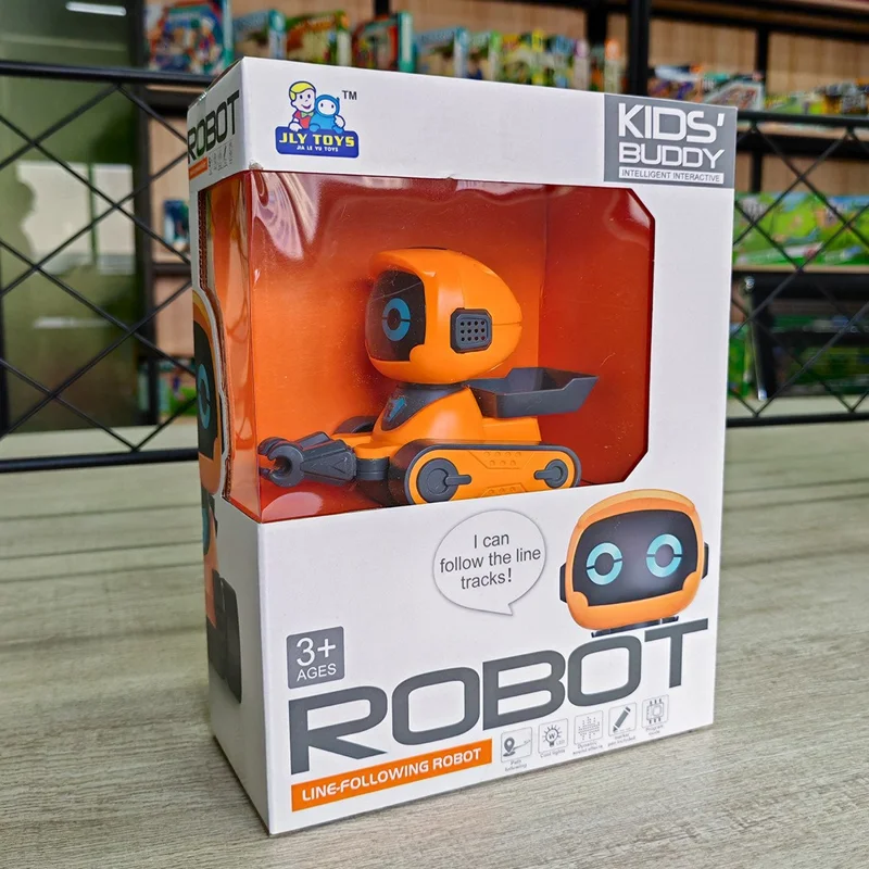 JLY TOYS For Children Collision Resistant Line Following Smart Robot Toy with Sound Effects - Orange
