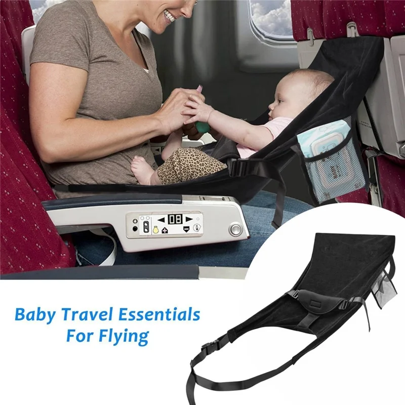 Extensión de asiento de avión para niños, cama plegable de franela para viajar, cama portátil para dormir en coche para niños pequeños
