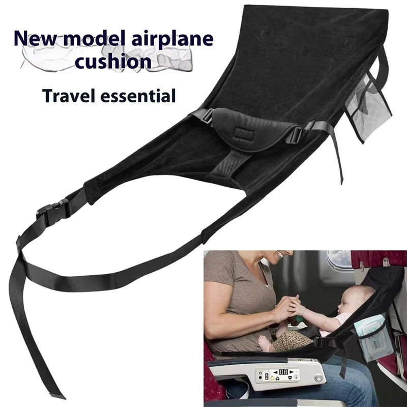 Extensión de asiento de avión para niños, cama plegable de franela para viajar, cama portátil para dormir en coche para niños pequeños