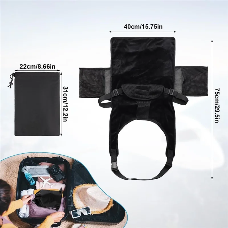 Extensión de asiento de avión para niños, cama plegable de franela para viajar, cama portátil para dormir en coche para niños pequeños