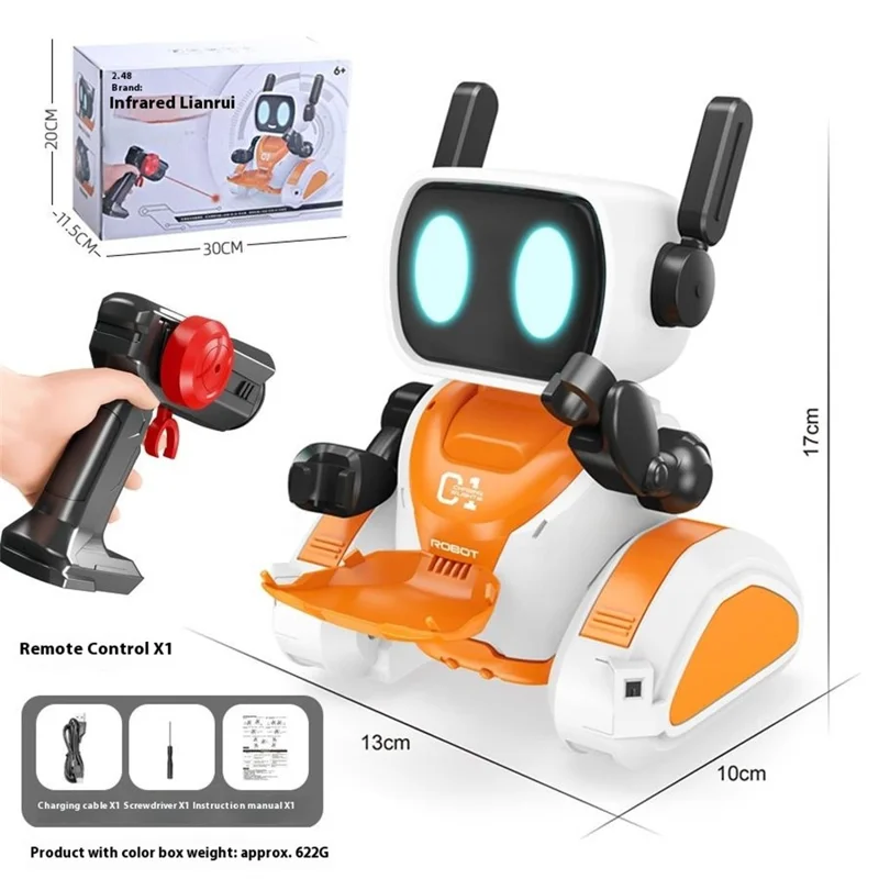 3888 Light-Chasing RC Robot Toy for Kids Programmable Educational Toy with Sound / Light Effects