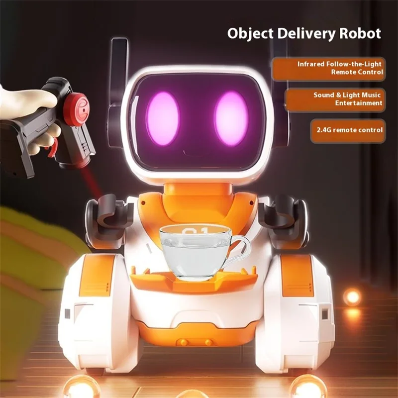 3888 Light-Chasing RC Robot Toy for Kids Programmable Educational Toy with Sound / Light Effects