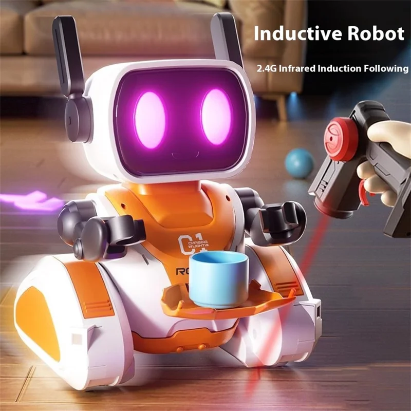 3888 Light-Chasing RC Robot Toy for Kids Programmable Educational Toy with Sound / Light Effects