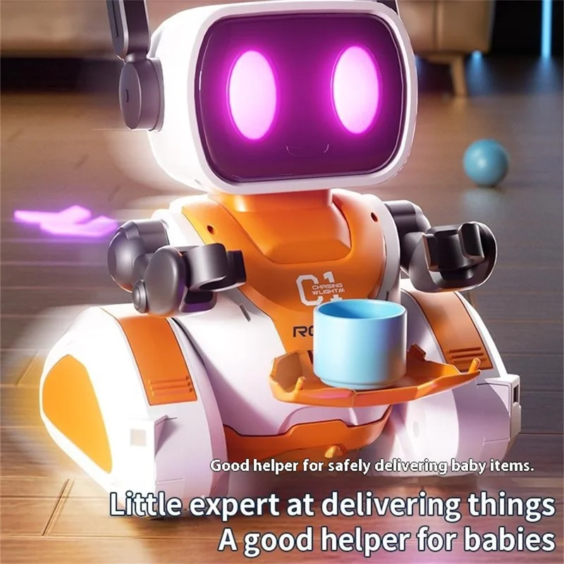 3888 Light-Chasing RC Robot Toy for Kids Programmable Educational Toy with Sound / Light Effects