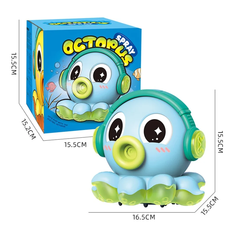 S-006A Electric Octopus Toy with Music / Light / Spray Function Multidirectional Octopus Toy - Yellow