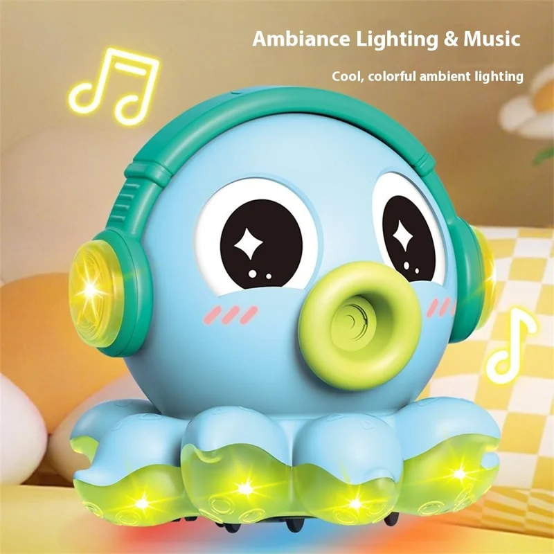 S-006A Electric Octopus Toy with Music / Light / Spray Function Multidirectional Octopus Toy - Yellow