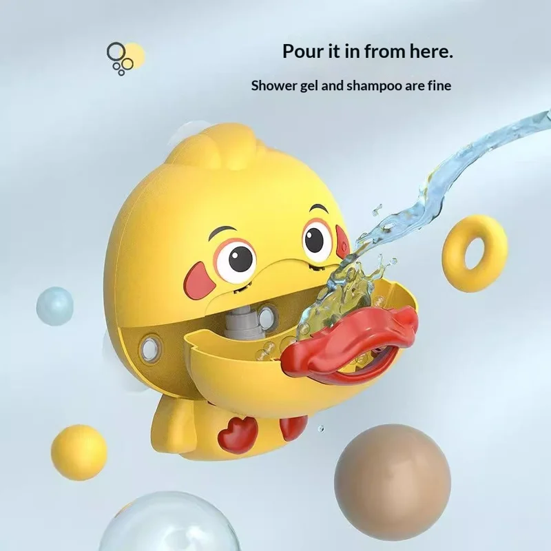 Canard à Bulles Électrique Jouet de Bain pour Bébé Générateur de Bulles Jouet de Salle de Bain pour Enfants