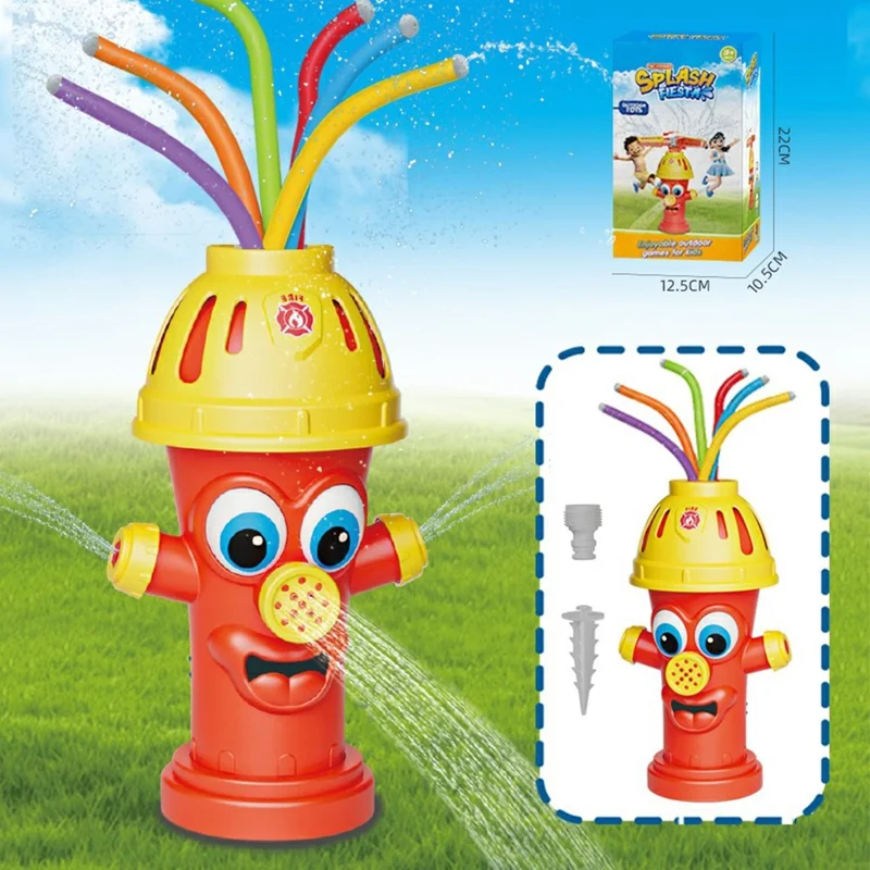 DB25809 Aspersor Juguete con Tubos Giratorios en Forma de Bocatoma Roja - Rojo