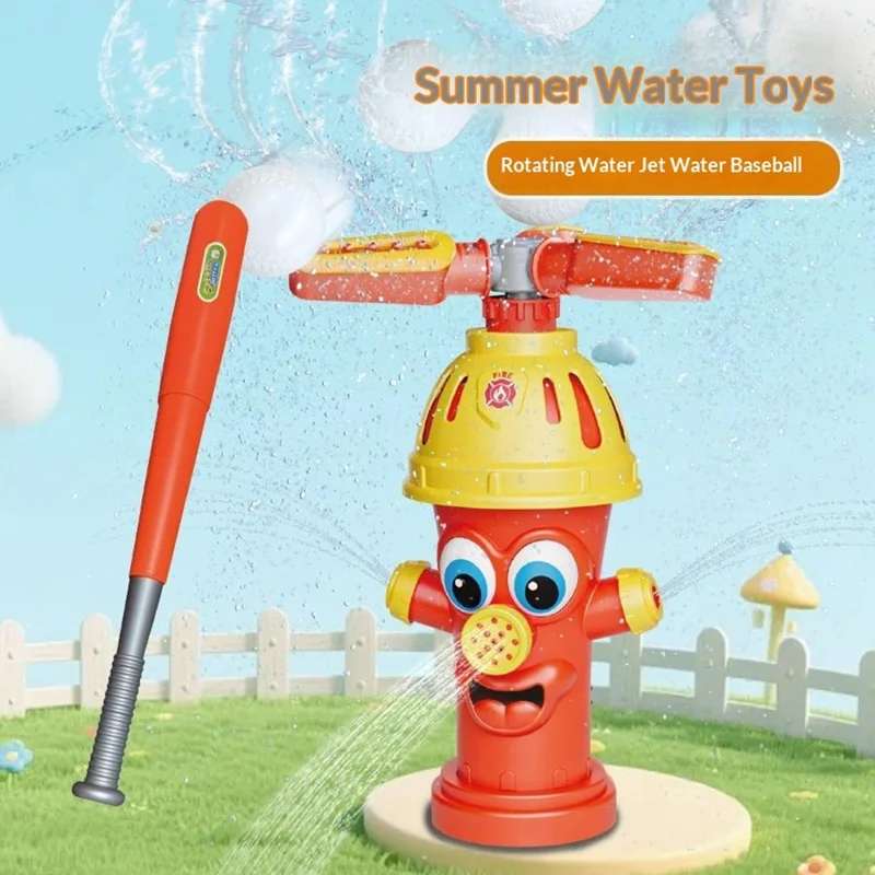 DB25811 Набор для бейсбола, распыляющий шланг-фонтан, летняя уличная лужайка, детская водяная игрушка - красный