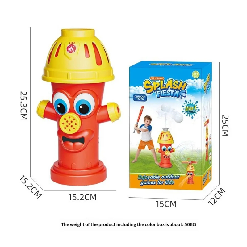 Набор для бейсбола DB25843, вращающийся распылитель в виде пожарного гидранта, летние уличные водяные брызги, детская игрушка для газона - красный