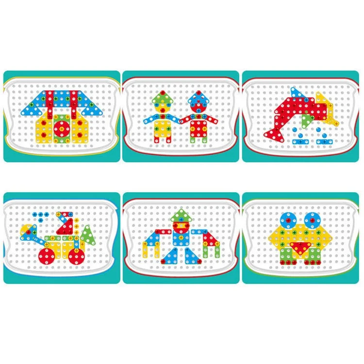 241PCS Kinder Kreativ Mosaikblöcke Kinder DIY Bauspielzeug Lernspielzeug Bildungskonstruktionsblöcke Bohrschraubendreher-Set