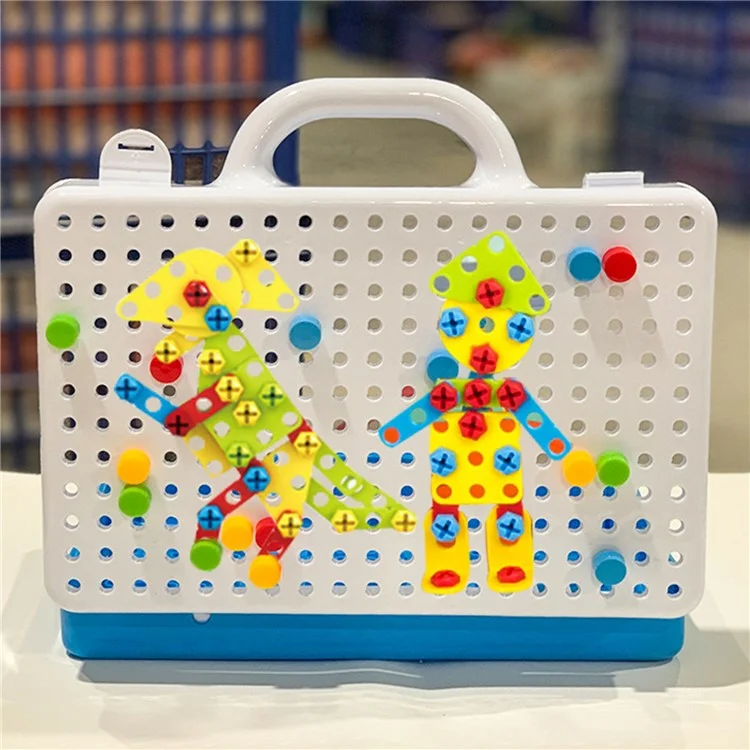 135PCS Kinderbausteine mit Bohrmaschine und Schraubendreher Lernspielzeug