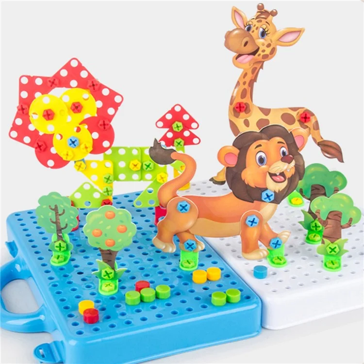 135PCS Kinderbausteine mit Bohrmaschine und Schraubendreher Lernspielzeug