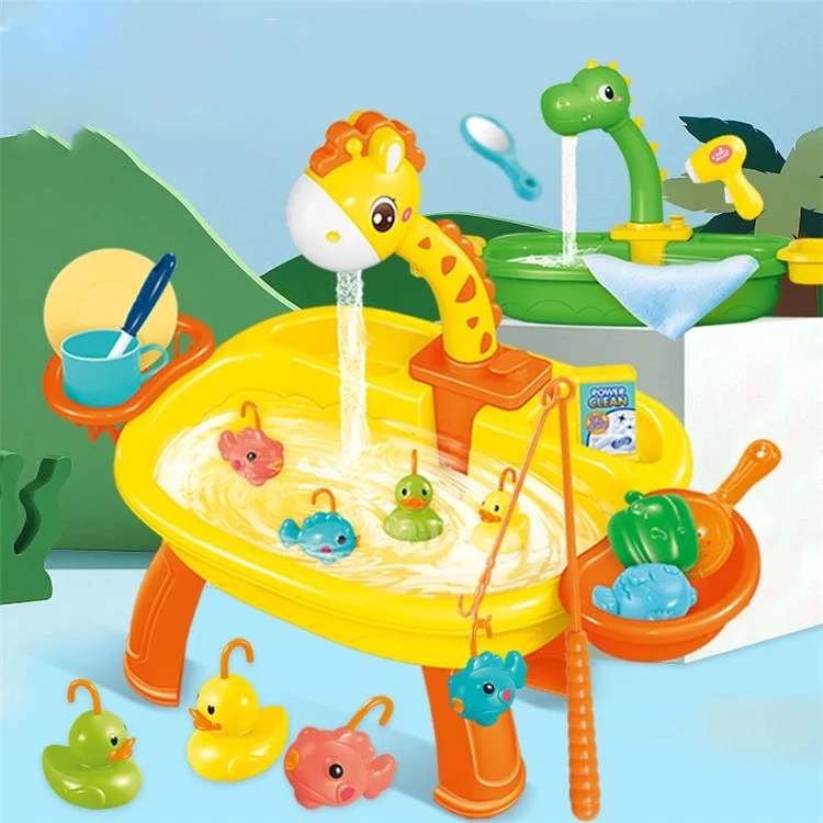 7988 Children Electric Automatic Watering Faucet Toy Fishing Platform Water Pretend Play Educational Toys Parent-Child Playset - Crab
