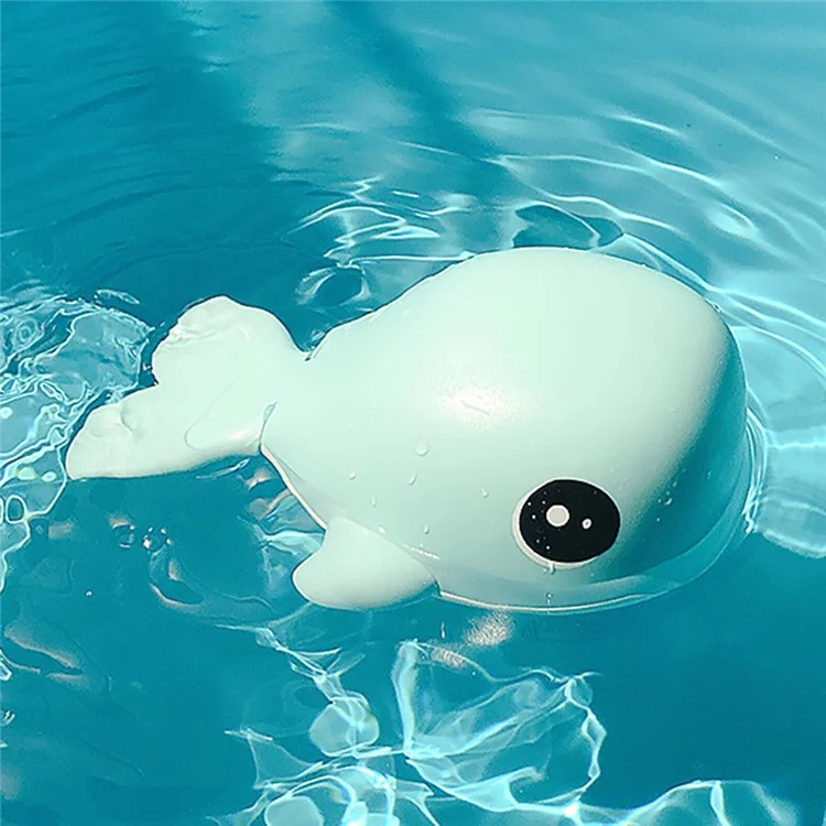Carino Giocattolo a Forma di Balena per il Bagno dei Bambini Plastica per Bambini Piccoli Giocattolo per l'Acqua a Carica a Orologeria per la Doccia - Blu Baby / Balena