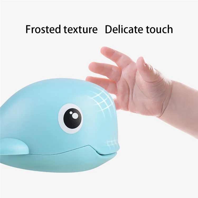 Carino Giocattolo a Forma di Balena per il Bagno dei Bambini Plastica per Bambini Piccoli Giocattolo per l'Acqua a Carica a Orologeria per la Doccia - Blu Baby / Balena