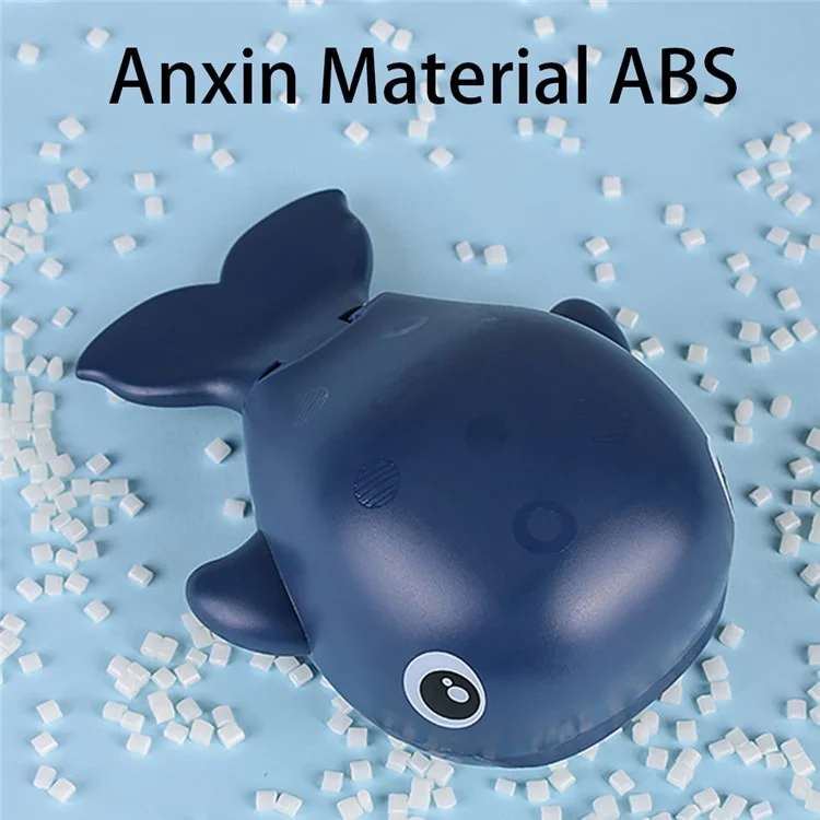 Carino Giocattolo a Forma di Balena per il Bagno dei Bambini Plastica per Bambini Piccoli Giocattolo per l'Acqua a Carica a Orologeria per la Doccia - Blu Baby / Balena