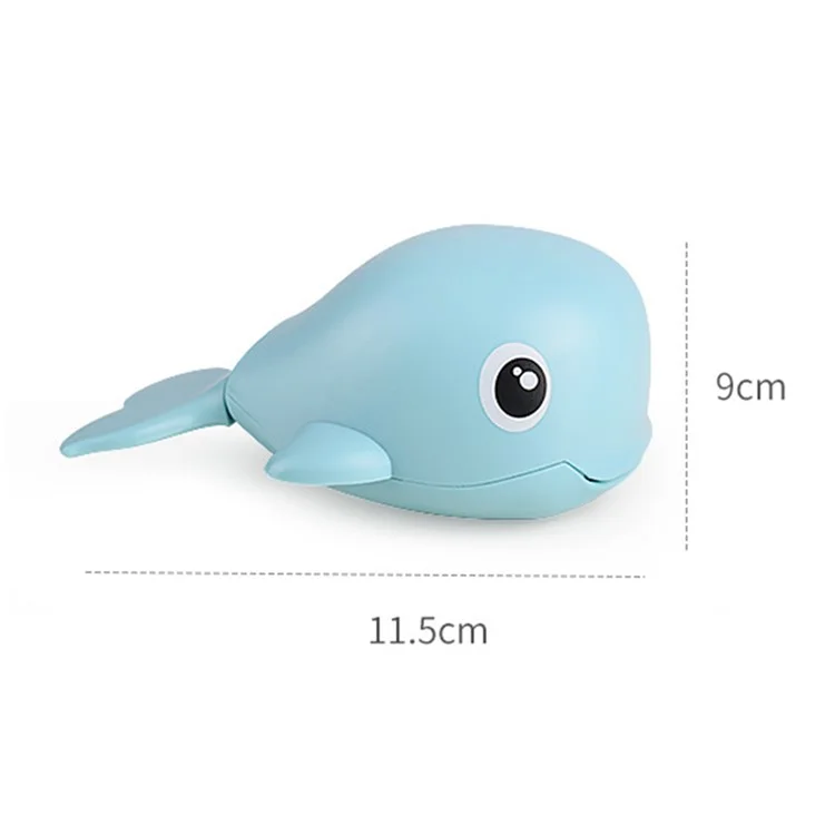 Carino Giocattolo a Forma di Balena per il Bagno dei Bambini Plastica per Bambini Piccoli Giocattolo per l'Acqua a Carica a Orologeria per la Doccia - Blu Baby / Balena