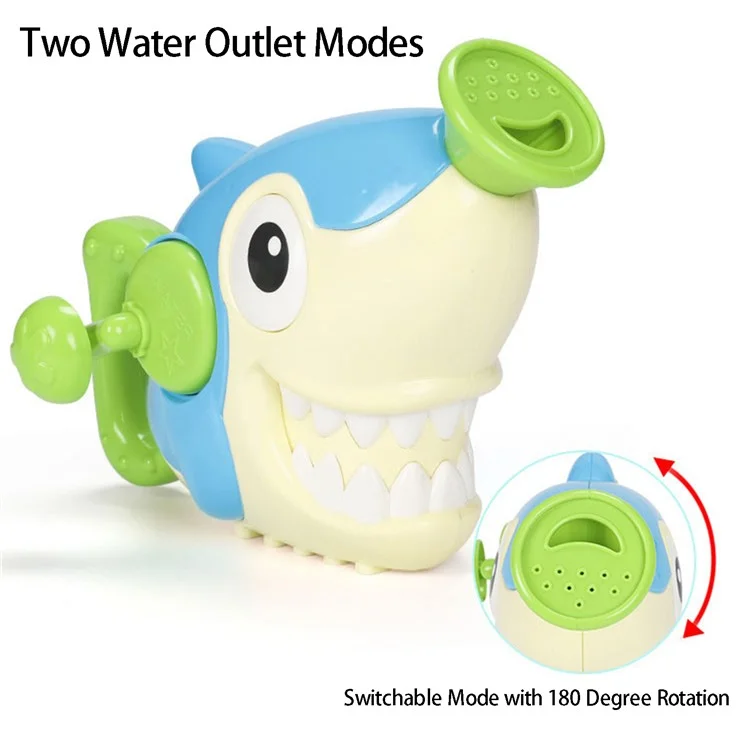 Cartone Squalo / Coccodrillo Giocattolo da Acqua in Plastica per Bambini con Manovella per Vasca da Bagno Piscina - Coccodrillo Verde