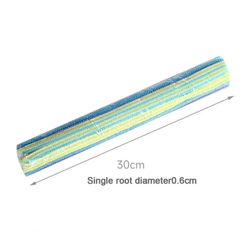 MT-2 100Pcs / Set Macaron Color Polyester + Iron Wire Stem DIY Art Handmade Craft Decoration Twist Stick (Bulk Sourcing)