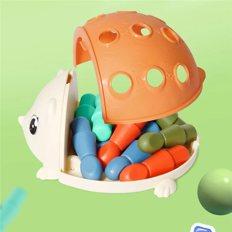 HJ3702 Hedgehog Insert Stick Toy Building Blocks Color Number Cognition Children Educational Toy - Orange
