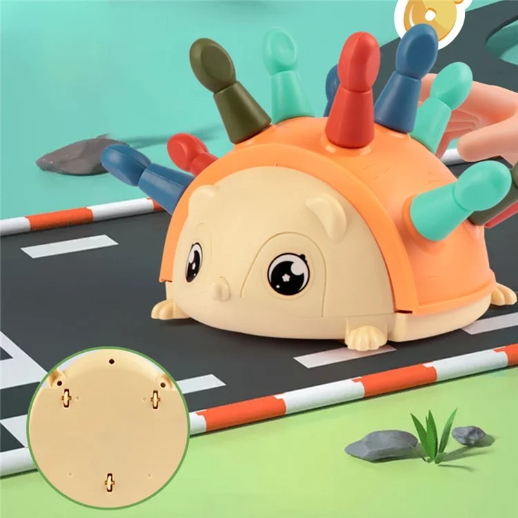 HJ3702 Hedgehog Insert Stick Toy Building Blocks Color Number Cognition Children Educational Toy - Orange