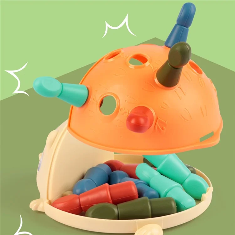 HJ3702 Hedgehog Insert Stick Toy Building Blocks Color Number Cognition Children Educational Toy - Orange