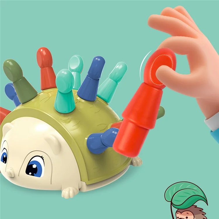 HJ3702 Hedgehog Insert Stick Toy Building Blocks Color Number Cognition Children Educational Toy - Orange