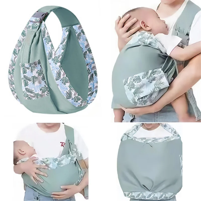 Ergonomic Newborn Sling Wrap Dual Use Infant Nursing Cover Baby Breastfeeding Carrier ST - Matcha Green