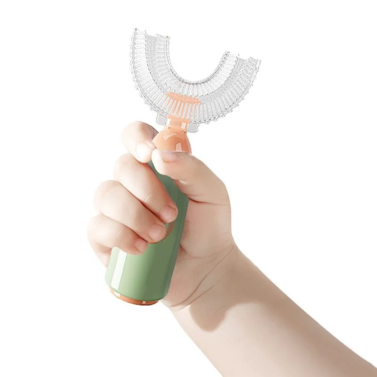 Children Soft Silicone Brush Head U-Shaped Manual Toothbrush for Kids ST (BPA Free, No FDA Certified) - Pink / S