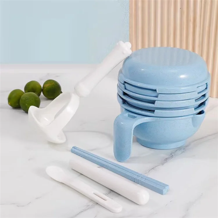 Ensemble de broyeur d'aliments pour bébé en paille de blé + PP Processeur de fruits et légumes Masher (sans BPA, sans certificat FDA) - Vert