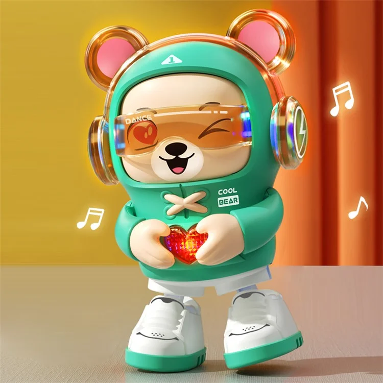 S-001A Music Lighting Kids Dancing Robot Bear Toy Children Birthday Gift - Green