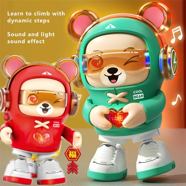 S-001A Music Lighting Kids Dancing Robot Bear Toy Children Birthday Gift - Green