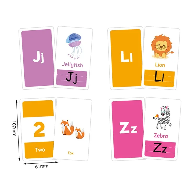 58-teiliges Set Lernkarten Alphabet, Ziffern, Formen, Farben - Frühkindliche Bildung für Kleinkinder - Stil 1
