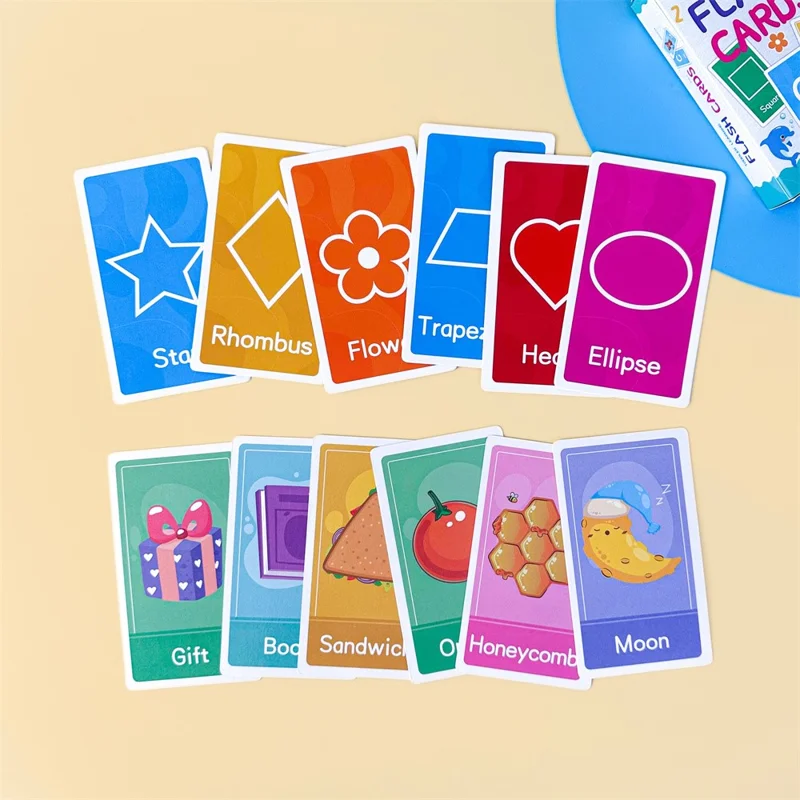 58Pcs / Set Flash Cards Alphabet Letter Number Shape Color Early Education Gift Toddler Learning Cards - Style 2