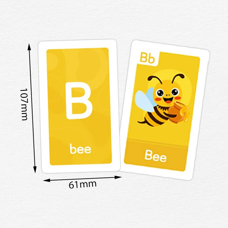 58Pcs / Set Flash Cards Alphabet Letter Number Shape Color Early Education Gift Toddler Learning Cards - Style 2