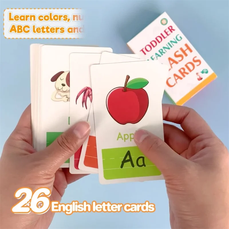 58Pcs / Set Flash Cards Alphabet Letter Number Shape Color Early Education Gift Toddler Learning Cards - Style 2