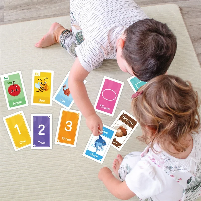 58Pcs / Set Flash Cards Alphabet Letter Number Shape Color Early Education Gift Toddler Learning Cards - Style 2