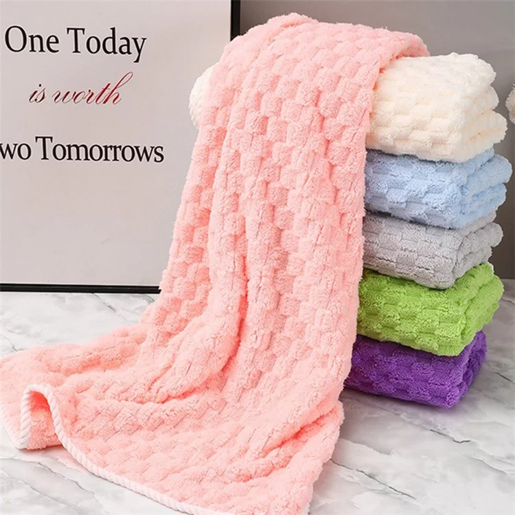 Toalha de banho ultra suave YJ-002 70x140cm, altamente absorvente de água, toalha de coral felpudo - Bege