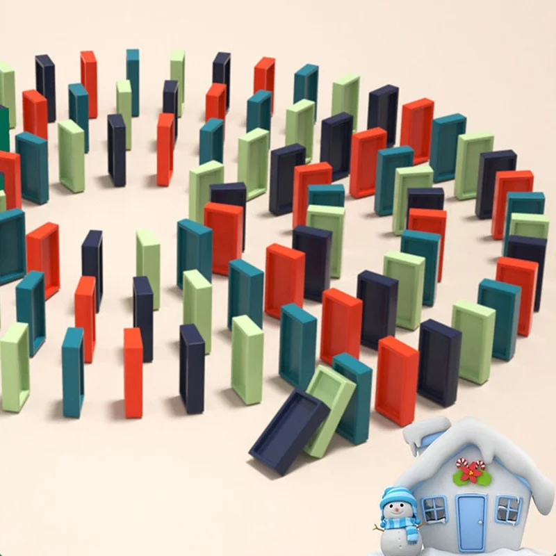 Automatic Laying Domino Blocks LED Light Sound Effects Electric Train Children Toy with 60 Dominoes - Pink