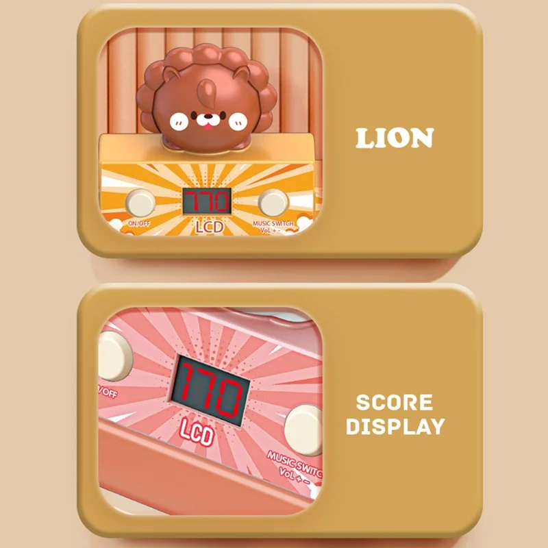 SJL8601 Cartoon Rabbit Pinball Shooting Machine Kids Target Shooting Toy Game with Score - Pink