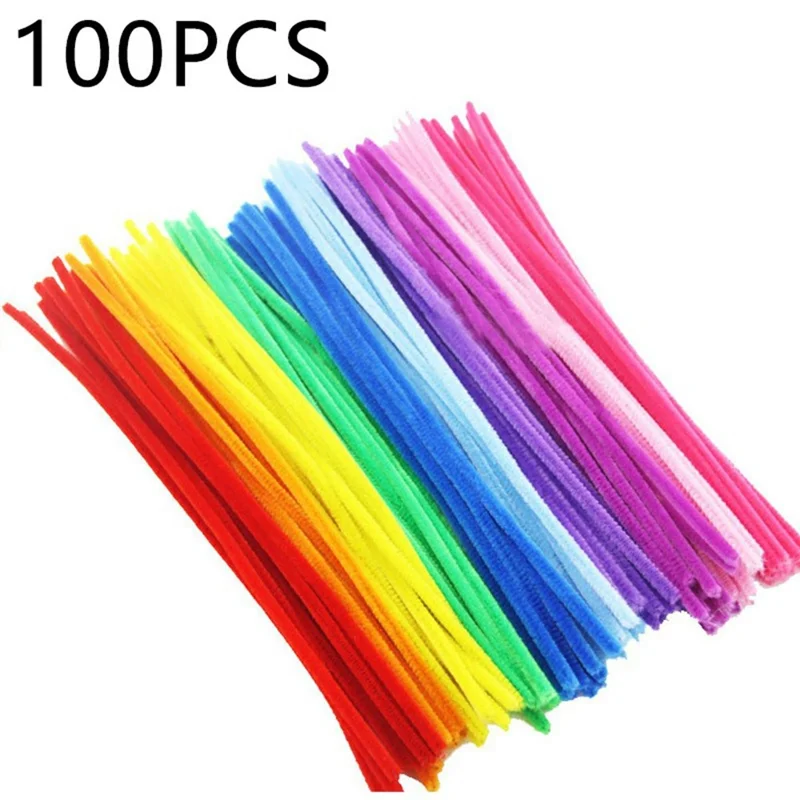 100Pcs Pipe Cleaners Craft Supplies Multi-Color Chenille Stems for Kids DIY Projects
