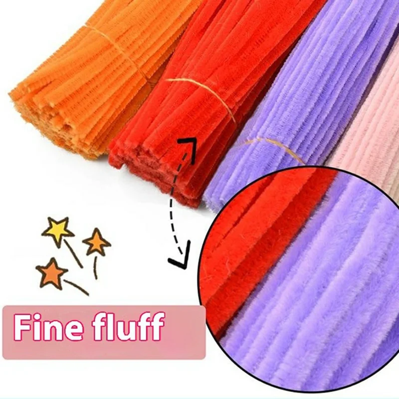 100Pcs Pipe Cleaners Craft Supplies Multi-Color Chenille Stems for Kids DIY Projects