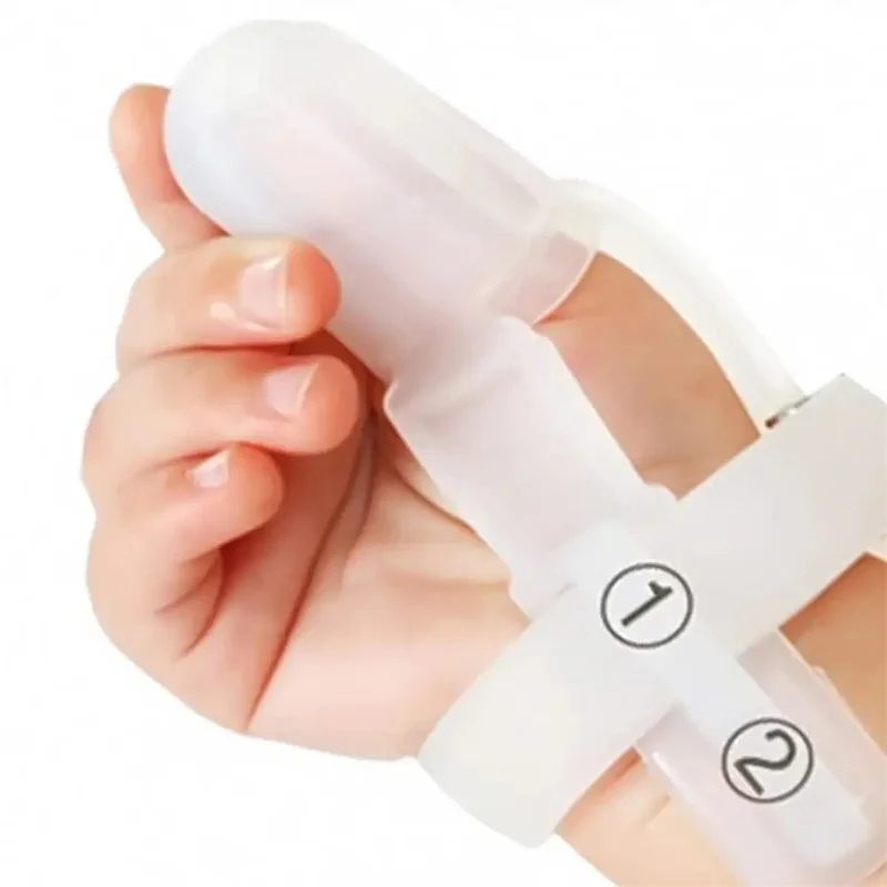 MUMMABUBBA Silicone Baby Finger Guard Non-Toxic Toddler Stop Thumb Sucking Wrist Band (No FDA, BPA Free) - Transparent